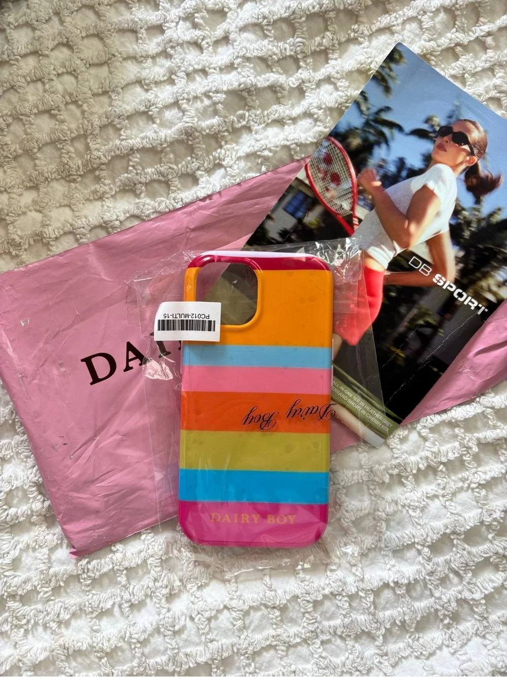 DAIRY BOY NWT Multicolor Striped iPhone 15 Case Shell & Sail
